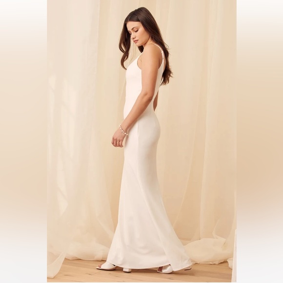NWT Lulu’s Infinite Glory White Maxi Dress - Picture 3 of 4